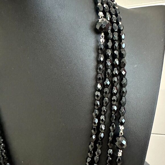 Long Beaded Faceted Glass Bead Necklace - Flapper Costume - 100" - Picture 2 of 8
